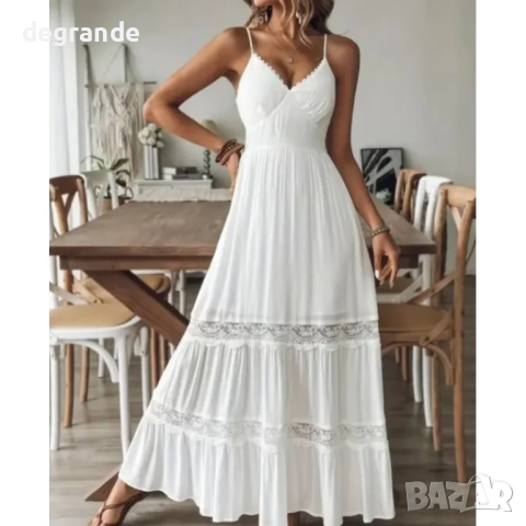 Бяла дамска лятна рокля