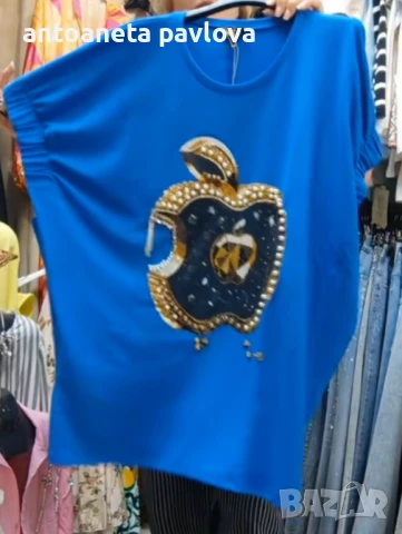 Макси туника с камъни и перли, снимка 2 - Туники - 50624290