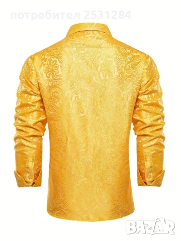 Нова мъжка елегантна жълта риза , черна риза, размер  М/Л , размер M/L, снимка 7 - Ризи - 52116518