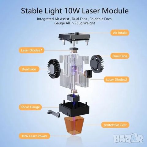 CNC ORTUR Laser Master 2 LU1-4 Лазер 400/430 мм за лазерн гравир, снимка 10 - Друго - 46206421