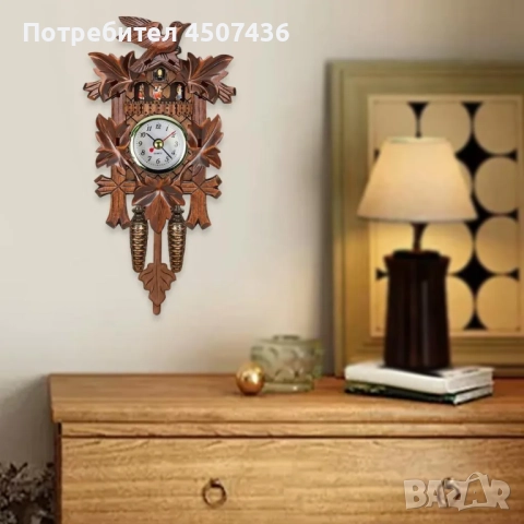 Дървен Тих кварцов часовник с махало,традиционен шале,ръчно изработен, снимка 2 - Стенни часовници - 52944027