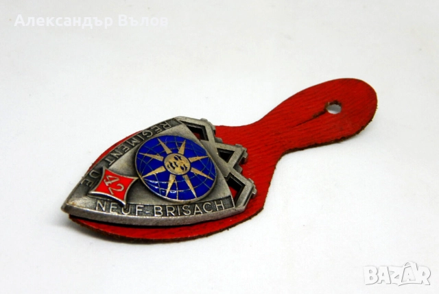 Стар Френски Военен Знак 42 Пехотен Полк Метал Емайл Франция, снимка 4 - Антикварни и старинни предмети - 51796782