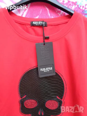 тениска нова кожено лого,камъчета, снимка 2 - Тениски - 50370357