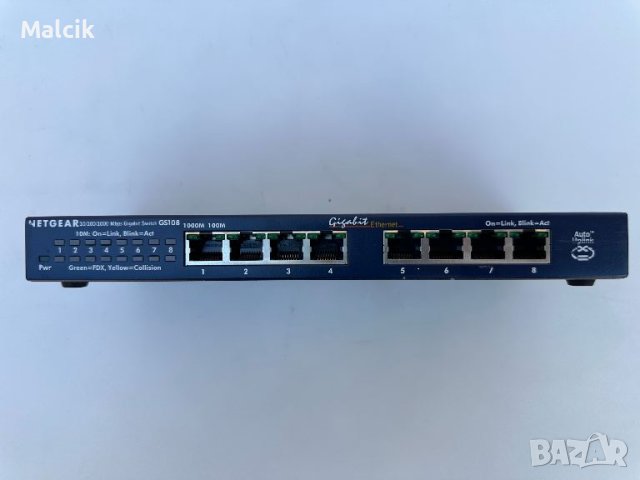 NETGEAR GS108 гигабитов суич, снимка 3 - Суичове - 46457861