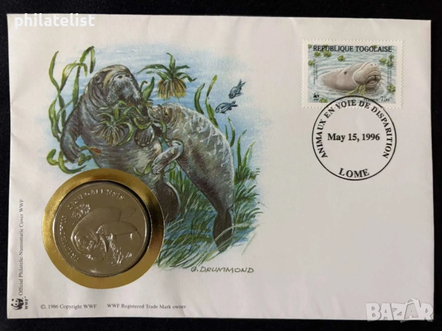 Того 1996 - Африкански ламантин , 30 години WWF медал – Numisbrief