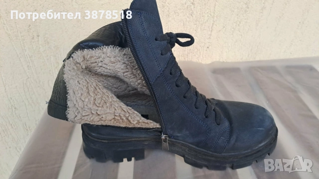 Топли дамски боти от естествена кожа номер 39, снимка 2 - Дамски боти - 53647110