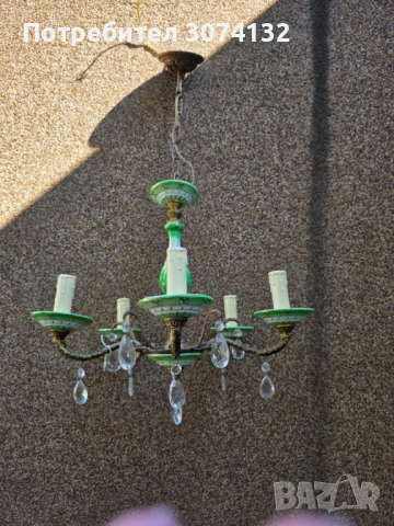 Италиански полилей от порцелан и кристал