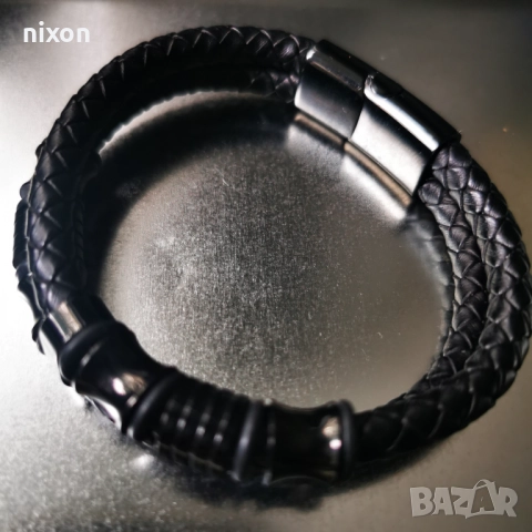 Мъжка кожена гривна, снимка 2 - Гривни - 51986796