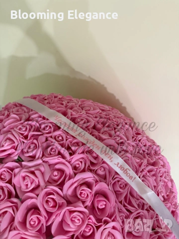 Вечен букет от 201 рози и опаковка 110 см, снимка 3 - Декорация за дома - 54174310