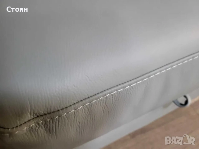 Сива кожена табуретка с функция ракла, снимка 6 - Дивани и мека мебел - 51956137