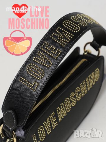 LOVE MOSCHINO 🍊 Дамска кожена чанта "BLACK & GOLD" нова с етикети, снимка 1 - Чанти - 45494551