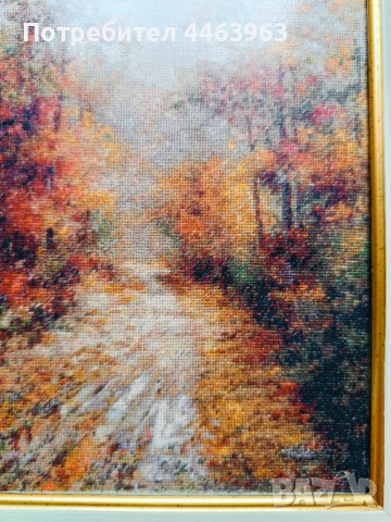 гоблен ,, След дъжда" 16,5/20 см, снимка 18 - Гоблени - 51230540