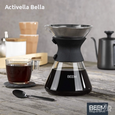 Стъклена кана с метален филтър BEEM Classic Selection Pour Over (до 6 чаши)