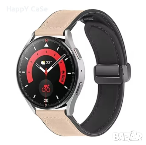 Кожена-силиконова каишка за Huawei Watch/Samsung/Garmin/Xiaomi/Apple/Amazfit, снимка 9 - Каишки за часовници - 51016524