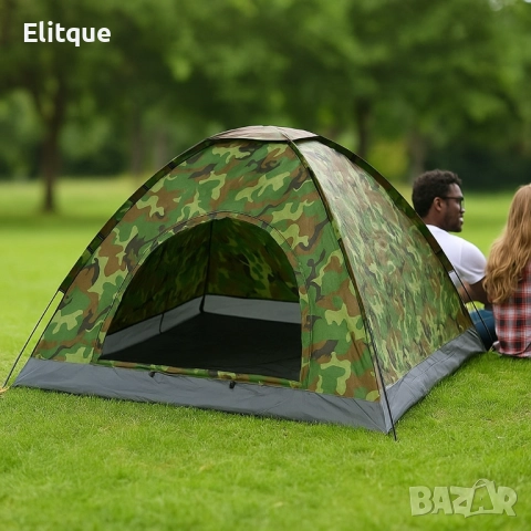 Камуфлажна, четириместна, водонепромокаема палатка 208 X 208см