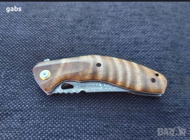 Сгъваем джобен нож,дамаска стомана,съчмен лагер,Flipper Outdoor Tool, снимка 11 - Ножове - 49492670