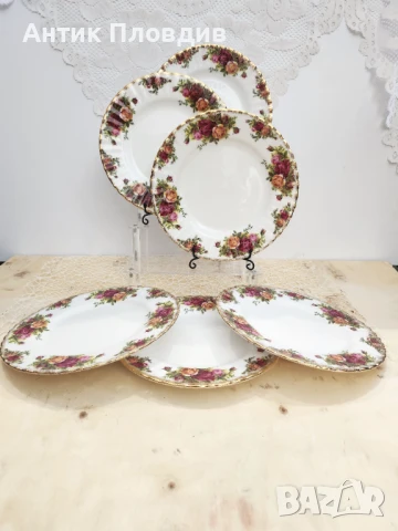Комплект от 6 чинии 20.5см Royal Albert Old Country Roses, снимка 2 - Чинии - 50780122