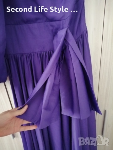 Дълга луксозна официална бална / вечерна / абитуриентска лилава рокля р-р XS - марка Actualee, снимка 9 - Рокли - 54224765