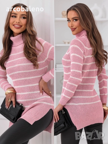 Дамски пуловер на райета Chrystallyn, 6цвята , снимка 16 - Блузи с дълъг ръкав и пуловери - 52253620