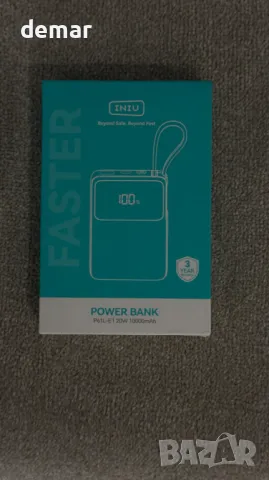 Външна батерия INIU, 10000 mAh Power Bank с изходно-входен USB-C кабел, 20 W, P61L-E1, снимка 8 - Външни батерии - 48849899