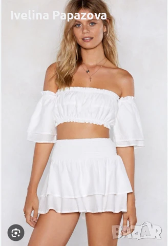 Сладък летен сет кроп топ и пола