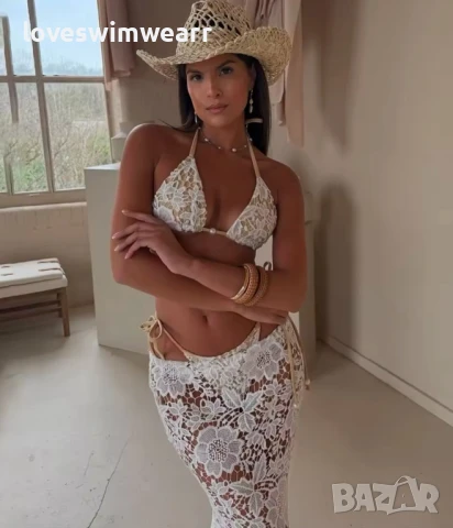 Дантелен бански с пола