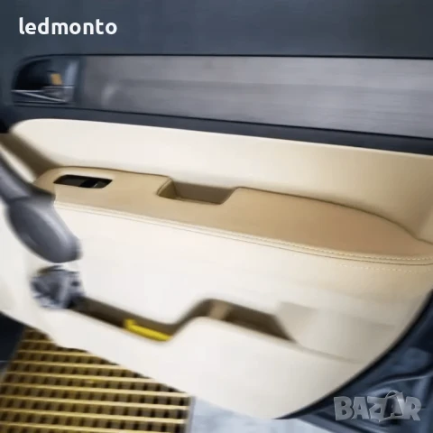 Кожени облицовки за дръжки Honda CR-V 2007-2011 – Комплект 4 броя, черен или бежов цвят, снимка 2 - Части - 50621606