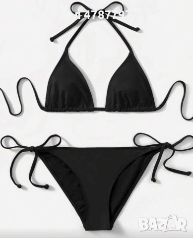 Черен бански половинки