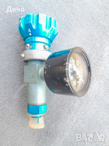 Стар СССР 1983г. Авиационен Кислороден редуцил винтил за Кислородна маска , снимка 4 - Антикварни и старинни предмети - 53783882
