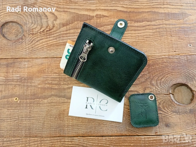 Ръчно изработен мъжки кожен портфейл , снимка 2 - Портфейли, портмонета - 52050088