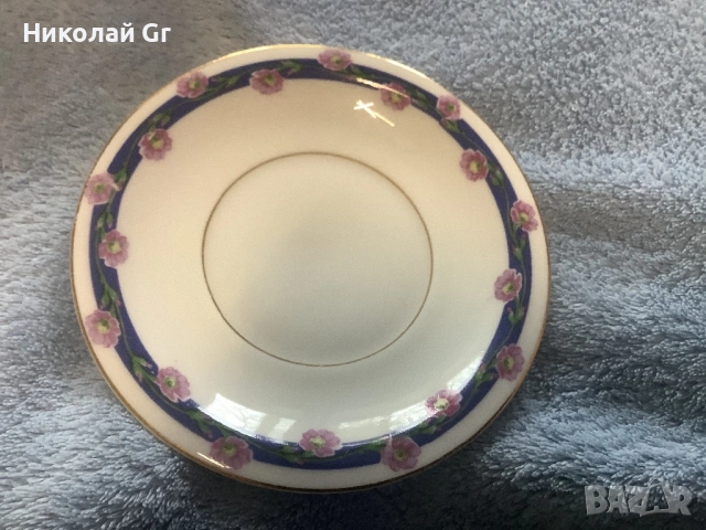 Чаша за мока с чинийка висококачествен порцелан  произведено в Германия до 1939 години , снимка 4 - Антикварни и старинни предмети - 54065897