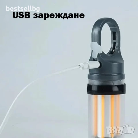 Мощна къмпинг лампа осветление за палатка риболов туризъм аварии автомобил LED фенер USB зареждане, снимка 7 - Къмпинг осветление - 50861698