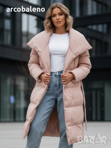 Дамско дълго ватирано зимно яке FAVI, 4цвята , снимка 4 - Якета - 53091074