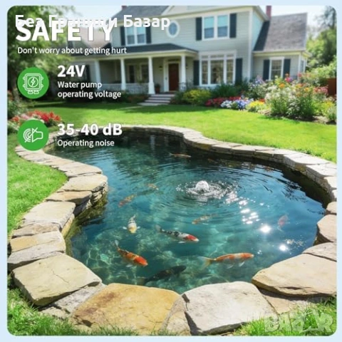 Нова Помпа за водни ефекти 1600 GPH DC 24V енергоефективна + конвертор, снимка 4 - Напояване - 53738533