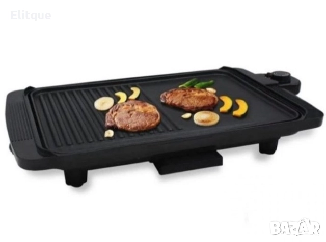 Скара Rosberg, 2000W, плоча с 2 зони на печене, Незалепващо покритие, Черен