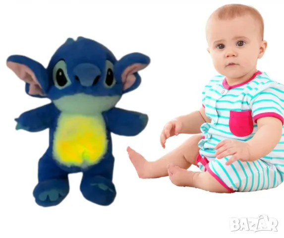 Stitch, плюшена бебешка играчка, с мелодия и светлина, снимка 1 - Плюшени играчки - 49229235