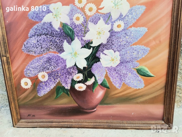 Стара красива картина, снимка 3 - Антикварни и старинни предмети - 53578749