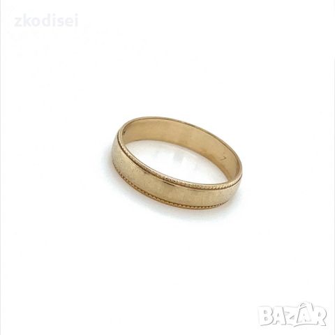 Златен пръстен брачна халка 1,79гр. размер:54 9кр. проба:375 модел:23563-1, снимка 1 - Пръстени - 45408155