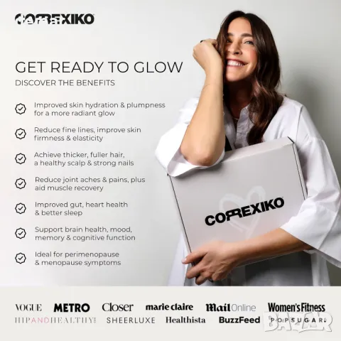 CORREXIKO x Lisa Snowdon Marine Collagen Glow Box – Подаръчен стартов комплект за сияйна кожа, снимка 2 - Хранителни добавки - 49824505