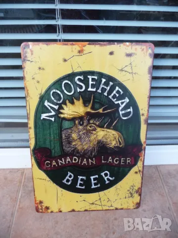 Метална табела Канадска бира Moosehead лос Канада Lager beer, снимка 1 - Рекламни табели - 49215180