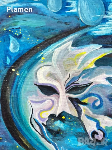 УНИКАТ АБСТРАКТНА КАРТИНА МАСЛО ПОДПИСАНА, снимка 3 - Картини - 54149154