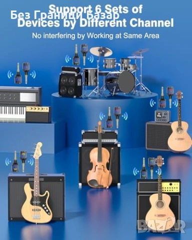 Нов Безжичен предавател и приемник за китара бас 5.8G 24bit с кутия, снимка 5 - Друга електроника - 53876044