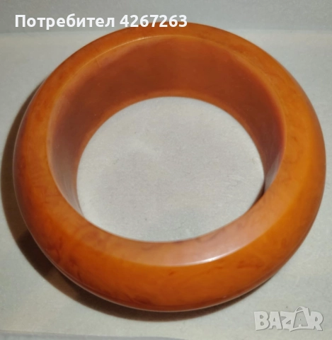 Бакелитена кехлибарена гривна винтидж, снимка 7 - Гривни - 52497085