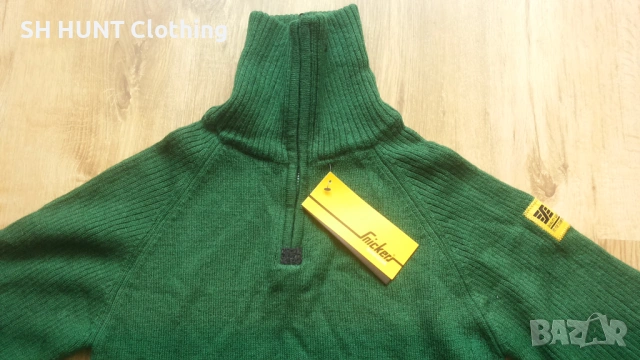 Snickers 2905 1/2 Zip WOOL Sweater размер M пуловер 100% Вълна - 2412, снимка 3 - Пуловери - 53916872