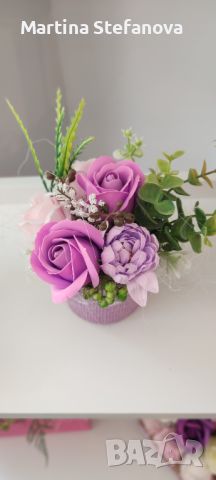 Букети от сапунени цветя в цветни каашпи, снимка 11 - Други - 45727746
