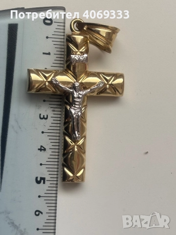 Златна висулка кръст 4.44гр 14к, снимка 2 - Колиета, медальони, синджири - 51735304