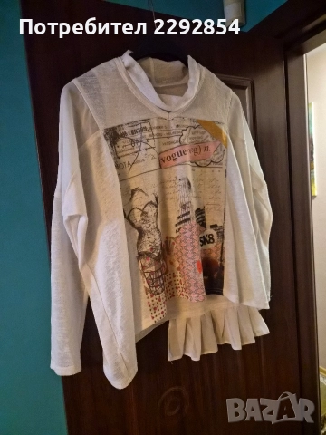 Enita бяла блуза от две части, снимка 2 - Блузи с дълъг ръкав и пуловери - 52864397