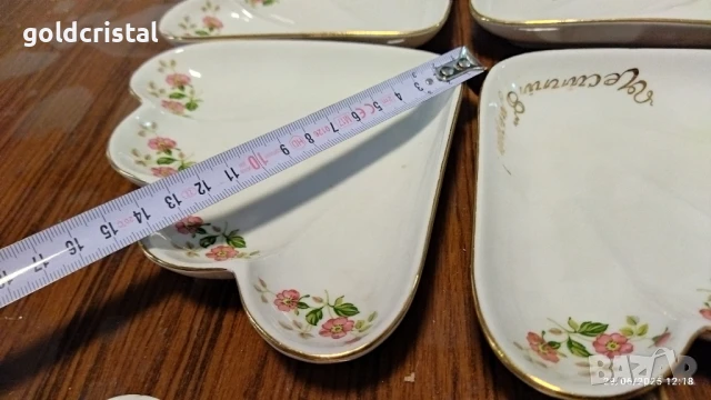 Стар български порцелан Изида чинии с лъжички , снимка 6 - Антикварни и старинни предмети - 38583169