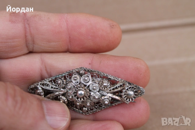 Дамска сребърна брошка, снимка 4 - Други ценни предмети - 53828935
