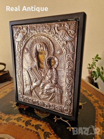 Чудесна антикварна сребърна икона със сертификат и маркировка , снимка 7 - Икони - 51686618